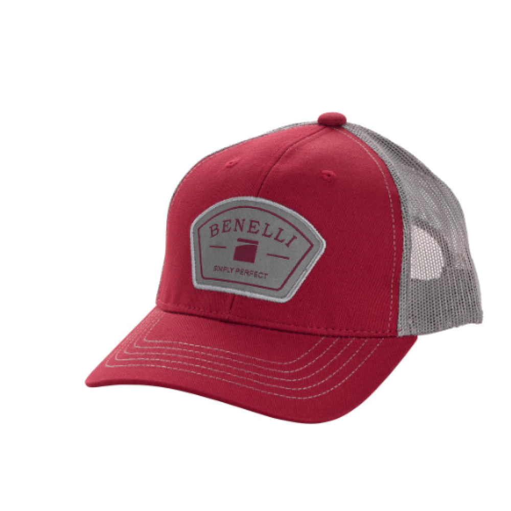 BENELLI Logo Patch Hat, Faded Burgundy w/ Gray Mesh