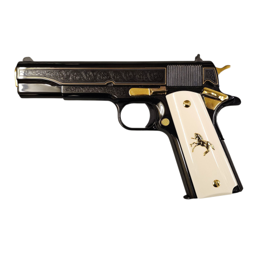 CLT CLASSIC 1911 45ACP POLISHED GOLD ENGRAVED