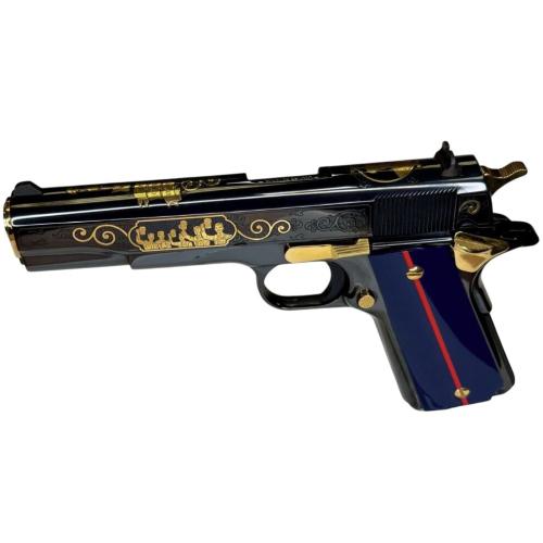 1911 Classic Government, The Few The Proud, .45 ACP, 5" Barrel, High Polished Blued, Blue/Red Grips, 7-rd, IVS Exclusive