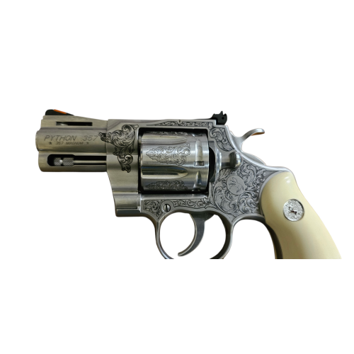 PYTHON 357 MAG 2.5" ENGRAVED HOLLY GRIPS LIPSEY'S EXCLUSIVE TYLER GUN WORKS PREMIER GRADE