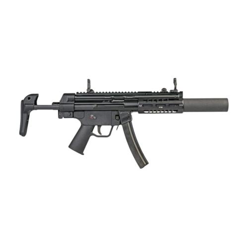 PTR 9SDM-B Roller-Delayed Blowback, Semi-Auto 9mm SBR with 6" SD (Ported) Barrel, CS1 Collapsible Stock, Vent SDM Suppressor, Magpul MBUS PRO Sights HK Style Front, 2 Magazines & Deluxe Hard Case. 9SDM-BRAVO