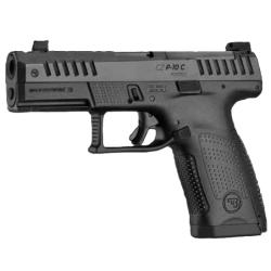 CZ P-10 C OR Ported, Semi-automatic, Double Action/Single Action, Polymer Frame Pistol, Compact, 9MM, 4 Ported Barrel, Integrated Compensator, Black, Optics Ready Slide, Contrast Luminescent 3 Dot Sights, Trigger Safety, 15 Rounds, 2 Magazines 91578