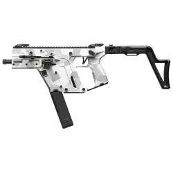 KRISS USA, Inc Vector SBR Gen III, Semi-automatic, Short Barreled Rifle, 9MM, 5.5 Threaded Barrel, 1/2X28 Thread Pitch, Cerakote Finish, Arctic Delta Camo, 3-Position Adjustable Folding Stock, Low-Profile Flip-Up Sights, 40 Rounds, 1 Magazine KV90-3S