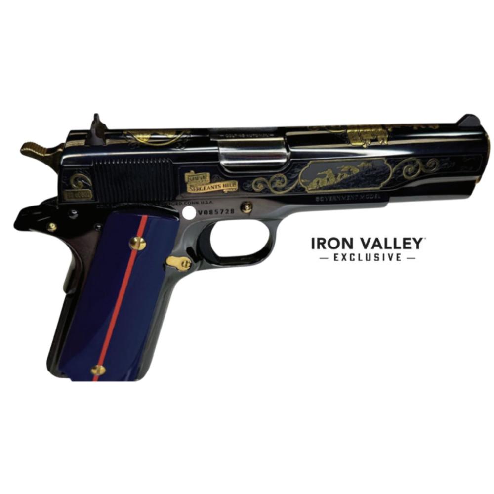 1911 Classic Government, The Few The Proud, .45 ACP, 5" Barrel, High Polished Blued, Blue/Red Grips, 7-rd, IVS Exclusive