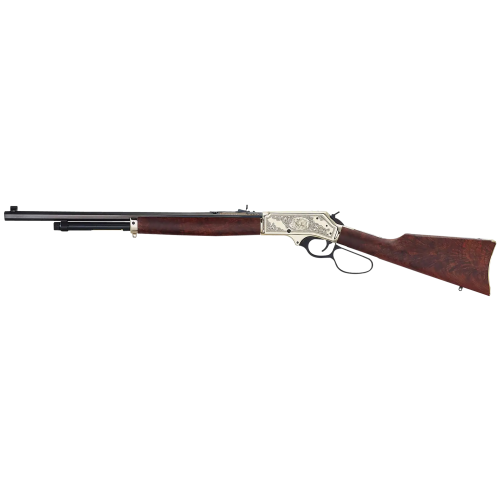 HENRY Wildlife 45-70 Gov 4+1 22" Blued Octagon, Polished Brass Engraved Rec, American Walnut Furniture, Large Loop Lever, Adj. Brass Bead Sight HENRY Wildlife 45-70 Gov 4+1 22" Blued Octagon, Polished Brass Engraved Rec, American Walnut Furniture, Large Loop Lever, Adj. Brass Bead Sight
