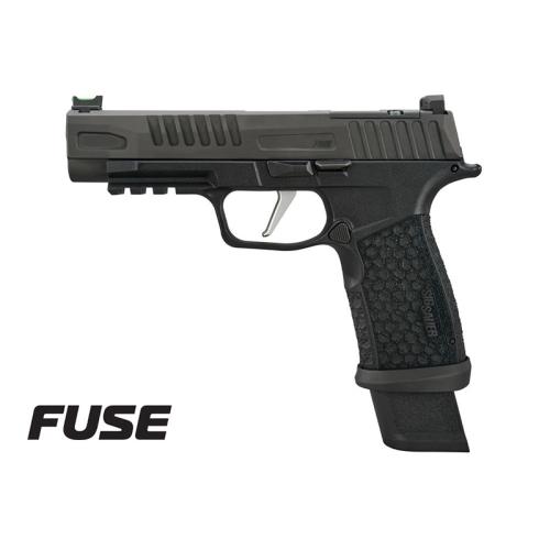P365-FUSE, 9mm, 4.3" Compact, FO/SR, OR, LXG, Blk, (1) 17-rd & (2) 21-rd