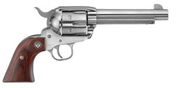 Ruger 5104 Vaquero  45 Colt (LC) 5.50 Barrel 6rd  Cylinder, High Gloss Stainless Steel, Hardwood Grip, Transfer Bar Safety