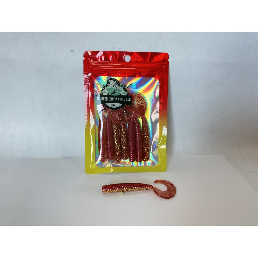 M.G.B. 3" GRUB - RED OVER GOLD