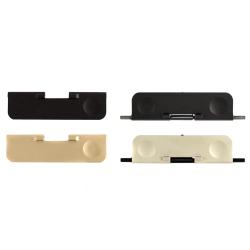 Billet 7075 ejection port cover, Type III hard coat anodized FDE, with TDP spec rod, C clip and spring, twin dimple
