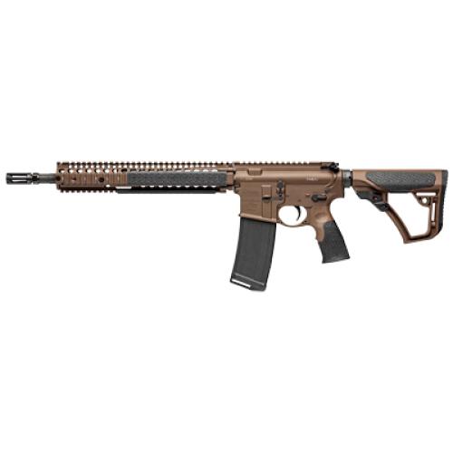 Daniel Defense M4A1 Mil Spec and Semi-automatic AR, 223 Rem/556NATO, 14.5 Hammer Forged Barrel (16 OAL with Pinned Brake), Carbine Length Gas System, Matte Finish, Brown, Daniel Defense Furniture, 32 Rounds, 1 Magazine 02-088-15126-011