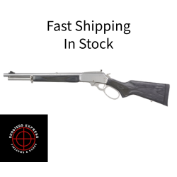 Marlin Firearms 1895 Trapper, Large Loop, Lever Action Rifle, 45-70 Government, 16.5 Threaded Barrel, 11/16X24 Pattern, Satin Finish, Silver, Black Laminate Stock and Forend, Adjustable Skinner Sights, Crossbolt Safety, 5 Rounds, Right Hand 70450