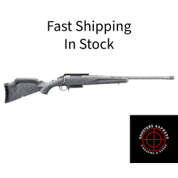Ruger American Generation II, Bolt Action Rifle, 308 Winchester, 20 Spiral Fluted Barrel, 1:10 Twist, Threaded 5/8x24, Muzzle Brake, Cerakote Finish, Gunmetal, Gray Splatter Synthetic Stock, Manual Safety, Picatinny Rail, 3 Rounds, 1 Magazine 46902