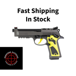 Beretta 92XI Performance Carry Optic, Solar Flare, Double/Single Action, Semi-automatic, Full Size, 9MM, 4.9 Barrel, Tinitec Finish, Gray, Optics Ready, Manual Safety, Fiber Optic Front Sight, Yellow Aluminum Grips, 18 Rounds, 2 Magazines J92XPCOYE18