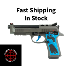 Beretta 92XI Performance Carry Optic, Midnight Squal, Double/Single Action, Semi-automatic, Full Size, 9MM, 4.9 Barrel, Tinitec Finish, Gray, Optics Ready, Manual Safety, Fiber Optic Front Sight, Blue Aluminum Grips, 18 Rounds, 2 Magazines J92XPCOBL1