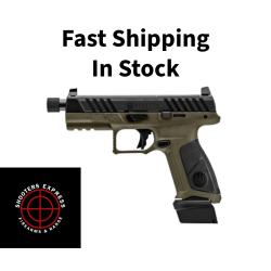 Beretta APX, A1 Tactical, Striker Fired, Semi-automatic, Polymer Frame Pistol, Full Size, 9MM, 4.8 Threaded Barrel, 1/2x24, Matte Finish, Black Slide, Olive Drab Green Frame, Optics Ready, Trigger Safety, Blackout Suppressor Height Sights, Interchang