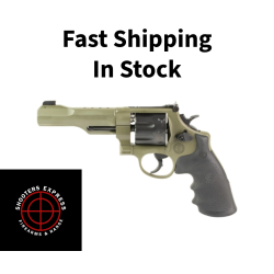 Smith & Wesson Model 327 Performance Center, DA/SA Revolver, Large Frame, 357 Magnum/38 Special, 5 Barrel, Scandium Frame, Cerakote Finish, Moss Green, Black Cylinder, Synthetic Grips, Adjustable Rear Sight with Gold Bead Front, 8 Rounds 14449