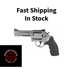 Smith & Wesson Model 686 Plus, Double Action/Single Action, Metal Frame Revolver, L-Frame, 357 Magnum, 4.13 Barrel, Stainless Steel, Satin Finish, Silver, Rubber Grips, Adjustable Rear Sight, 7 Rounds 164194