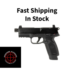 FN America 502, Tactical, Single Action Only, Semi-automatic, Polymer Frame Pistol, Compact Size, 22 LR, 4.6 Threaded Barrel, 1/2X28 TPI, Black, Fixed Suppressor Height Sights, Ambidextrous Thumb Safety, No Decocker, Optics Ready Slide, 2 Magazines,