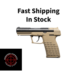 Kel-Tec PR57, Striker Fired, Semi-automatic, Polymer Frame Pistol, Compact, 5.7X28MM, 4.6 Barrel, Matte Finish, Tan Frame, Black Slide, Optics Ready, 3 Dot Sights, 20 Rounds, (2) 10 Round Stripper Clips, Includes Optic Plate PR57TAN