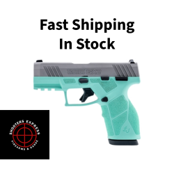 Taurus USA GX2, Semi-automatic, Striker Fired, Compact, 9MM, 3.38 Barrel Length, Matte Finish, Cyan and Silver, Manual Safety, White Dot Front Sight with Drift Adjustable Rear Sight, 13 Rounds, 2 Magazines 1-GX2939C