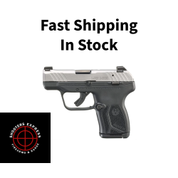 Ruger LCP MAX, Double Action Only, Semi-automatic, Polymer Frame Pistol, Compact, 380ACP, 2.8 Barrel, Matte Stainless Finish with Polished Sides, Black Frame, Tritium Front Sight with White Outline and Drift Adjustable Rear Sight, Integrated Trigger