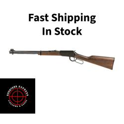 Henry Repeating Arms Lever Action, 22LR, 18.25 Barrel, Blue Finish, Walnut Stock, Adjustable Sights, 15Rd H001
