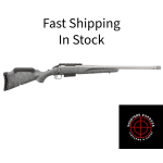 Ruger American Generation II, Bolt Action Rifle, 243 Winchester, 20 Spiral Fluted Barrel, Threaded 5/8x24, Muzzle Brake, Cerakote Finish, Gunmetal, Gray Splatter Synthetic Stock, Manual Safety, Picatinny Rail, 3 Rounds, 1 Magazine 46904