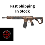 Daniel Defense M4A1 Mil Spec and Semi-automatic AR, 223 Rem/556NATO, 14.5 Hammer Forged Barrel (16 OAL with Pinned Brake), Carbine Length Gas System, Matte Finish, Brown, Daniel Defense Furniture, 32 Rounds, 1 Magazine 02-088-15126-011