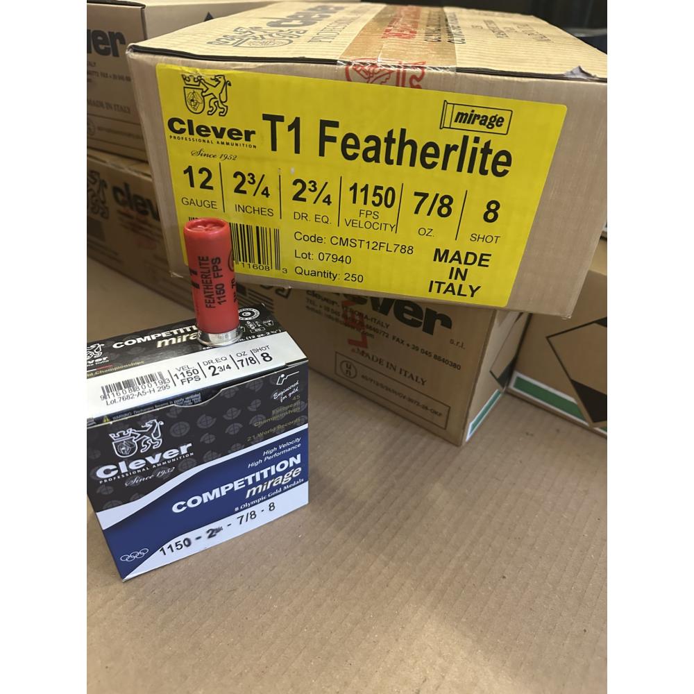 Clever T-1 12ga. 1150fps Featherlite 7/8oz. #8