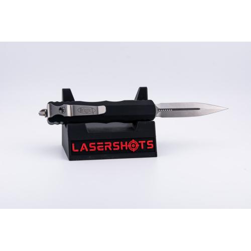 Microtech Dirac D/E - Black Handle - Stonewash Standard