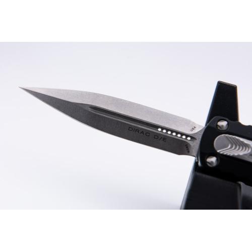Microtech Dirac D/E - Black Handle - Stonewash Standard