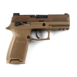 P320, 9MM, 3.9IN, M18, COYOTE, STRIKER, SIGLITE W/DP PRO PLATE, MODULAR POLYMER GRIP, 2 21 RND MAG