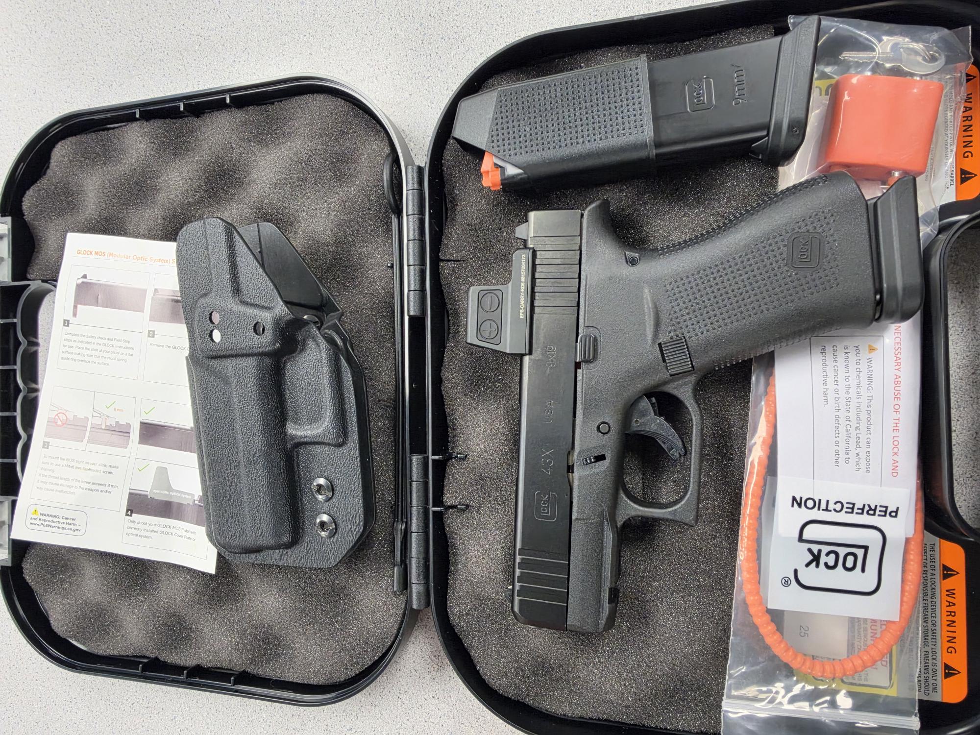 GLOCK G43X MOS WITH HOLOSUN EPS CARRY RD6 REDT DOT. 15RD MAGS-img-0
