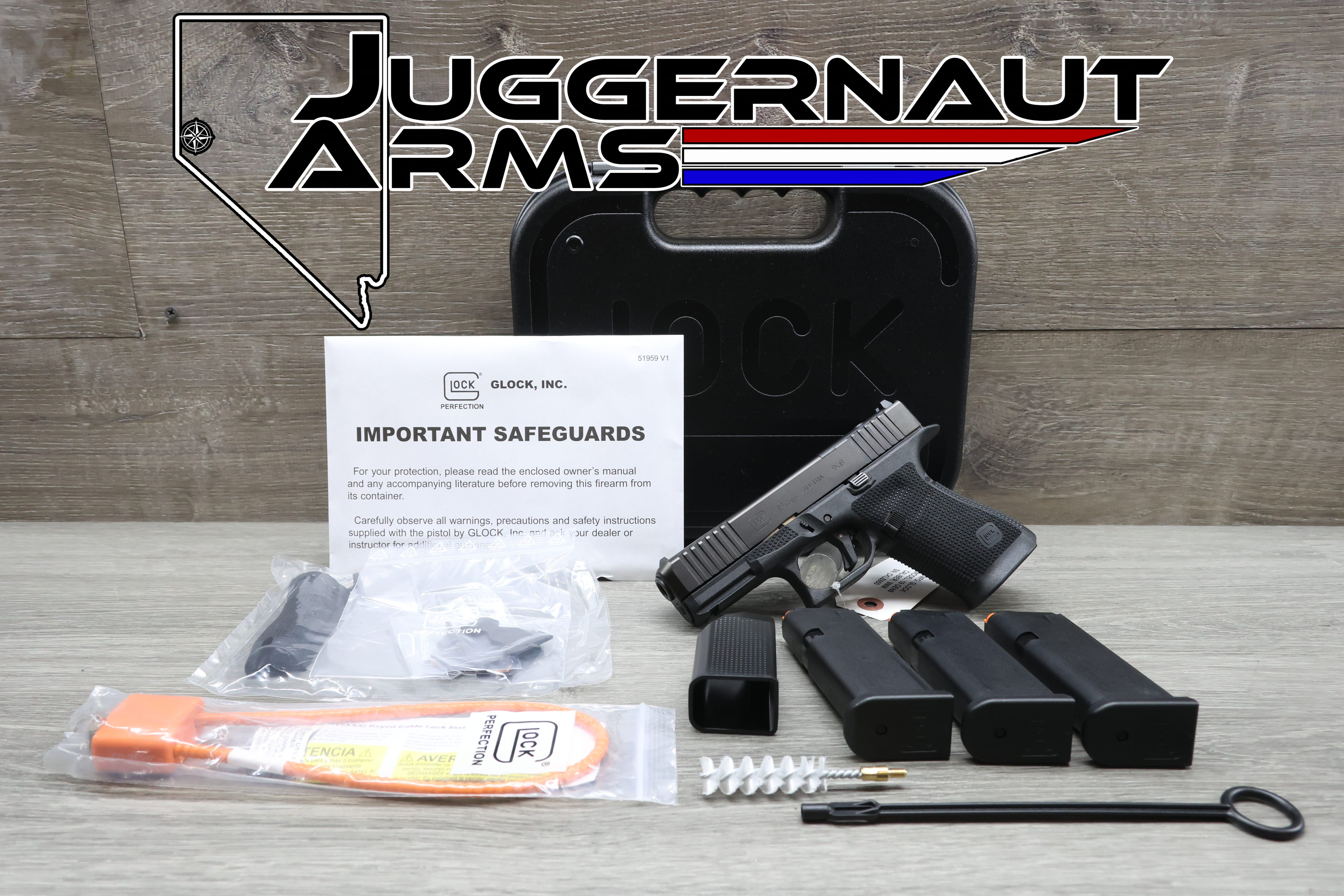 Glock 19 Gen 6 9mm - Optic-Ready, Flat Trigger, 10rd Mags - New In Box-img-0
