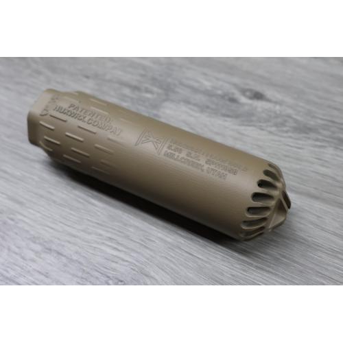 HUXWRX FLOW 556k FDE 3D-Printed Stainless Steel Suppressor