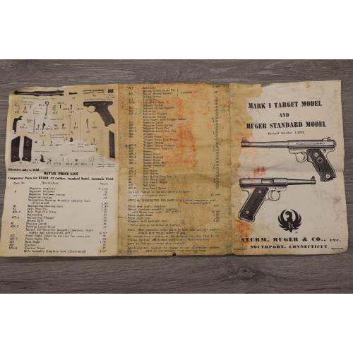 1962 Ruger Standard Model (Mark I) .22 LR Pistol