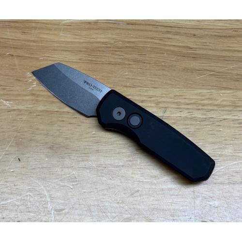 Runt 5, Black Handle, Stonewash Blade