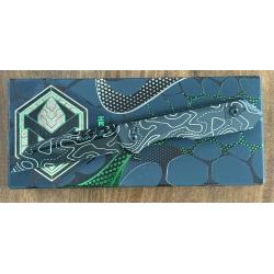 Jinn Button Lock, Black Topographic Blade & Handle