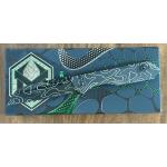 Jinn Button Lock, Black Topographic Blade & Handle