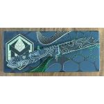 Jinn Button Lock, Black Topographic Blade & Handle