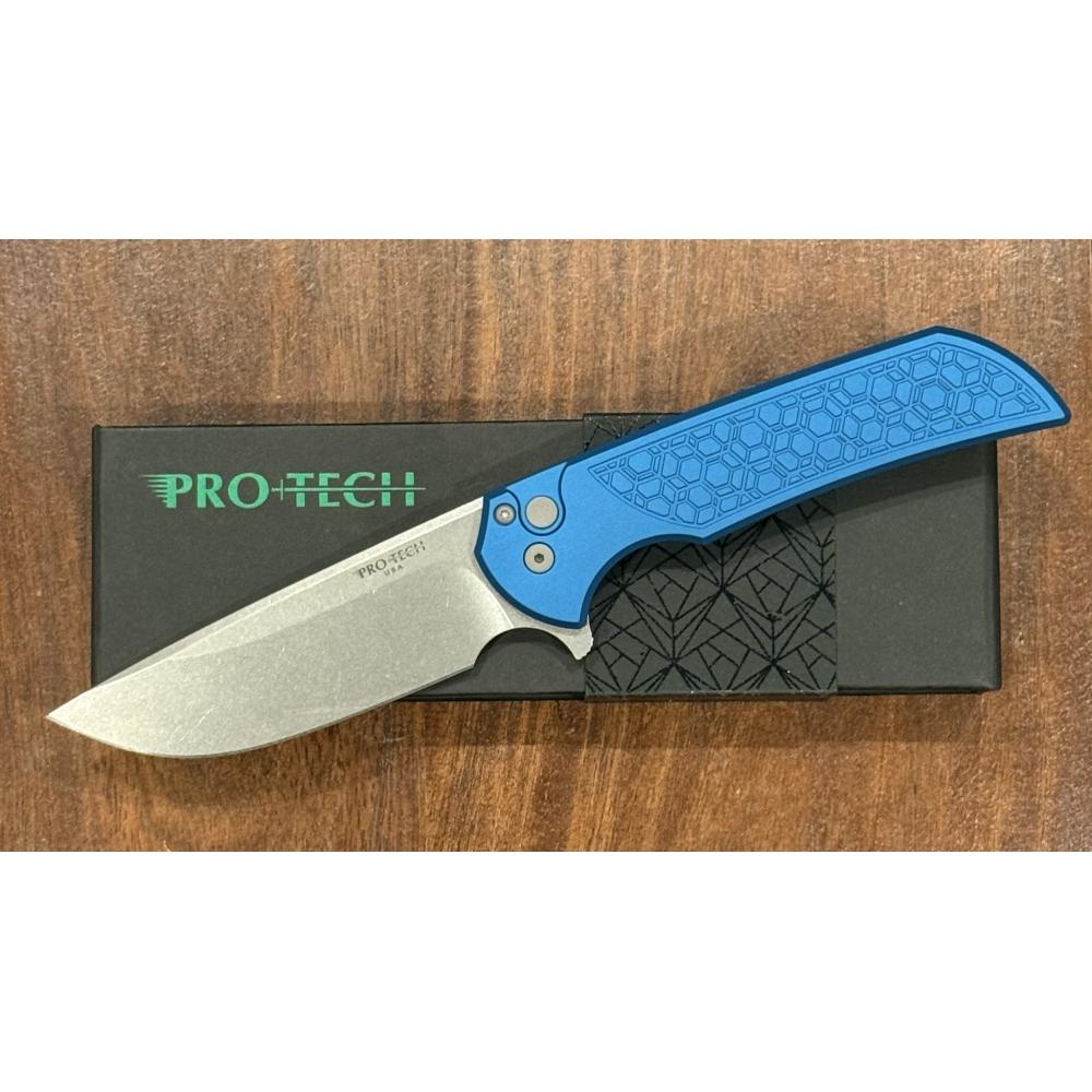 Mordax, Blue Gridlock Textured Handle & Stonewash Magnacut Blade