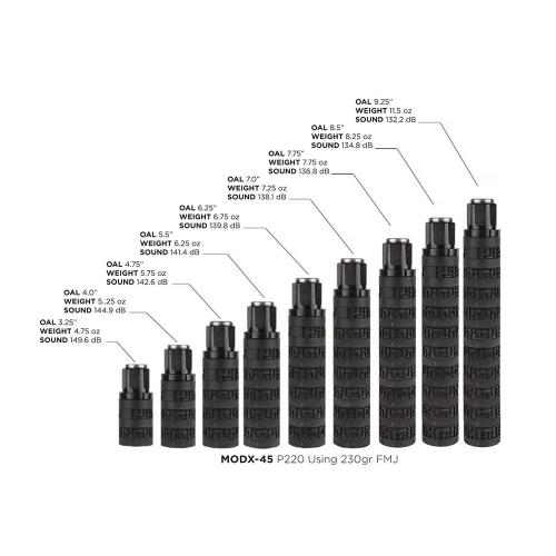 SIG SUPPRESSOR MODX-45 PISTOL SEGMENTED TITANIUM BLACK