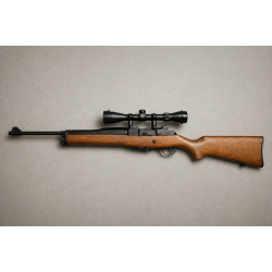 Ruger Mini-14 .223, wood stock with Nikon Buckmaster scope. Clean, reliable rifle in great condition. Ready for range or ranch use.  (Consignment)