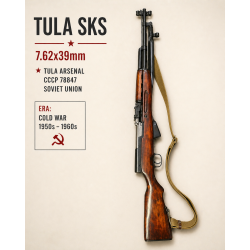 Cold War steel. Tula SKS 7.62x39—battle-proven, rugged, and ready. Classic Russian power with history in every inch