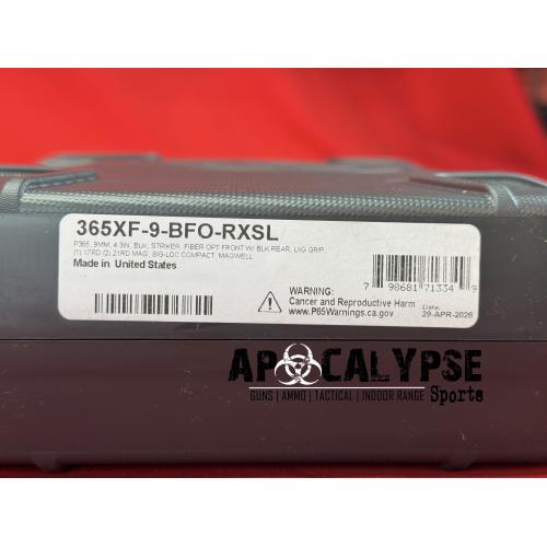 SIG P365 FUSE 9MM 4.3 21RD RXSL