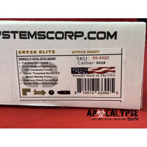 XR920 ELT 9MM FD/BK OR TB 17+1