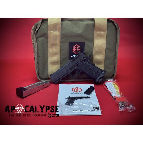 Alpha Foxtrot AF1911 Romulus 9mm Luger 20+1 4.25" Black Bull Ramped Barrel, Satin DLC Stainless Steel Optic Ready/Serrated Slide & Frame w/Beavertail & Picatinny Rail, Polymer Grip, RMR/RM