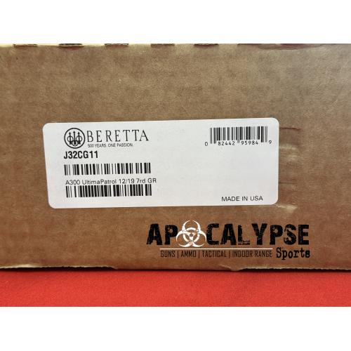 Beretta A300 Ultima Patrol, Semi-automatic Shotgun, 12 Gauge, 3 Chamber, 19.1 Barrel, Anodized Finish, Gray, Synthetic Stock, Improved Cylinder, Ghost Ring Sight, 7 Rounds J32CG11