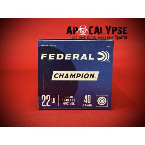 Federal Lightning, 22LR, 40 Grain, Solid, 500 RD CASE