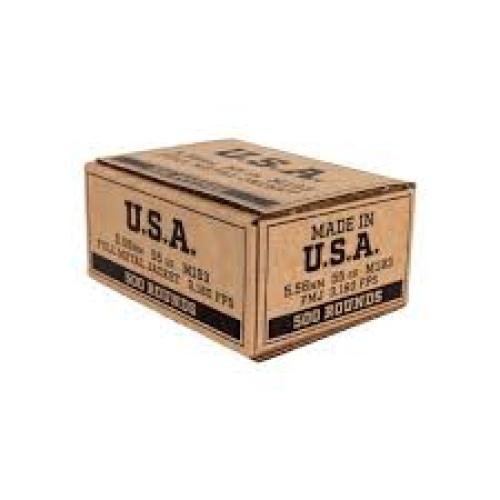 Winchester Ammo 5.56mm M193 55gr FMJ 500rd - SGM193500
